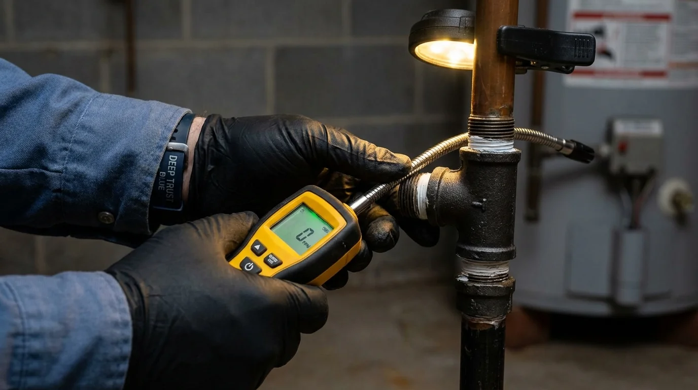 Gas leak detection with electronic sniffer by Johns Plumbing LLC in Alcoa