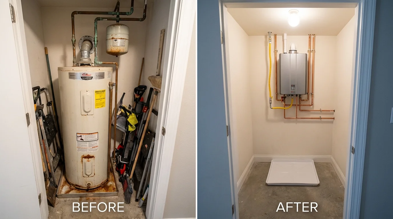 Tank water heater versus wall-mounted tankless unit comparison for Alcoa, TN homeowners