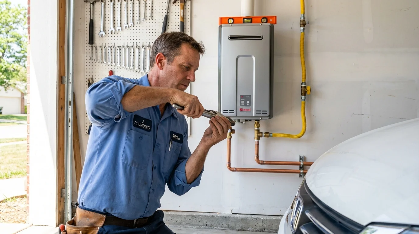 Tankless water heater installation by a Johns Plumbing LLC plumber in Alcoa